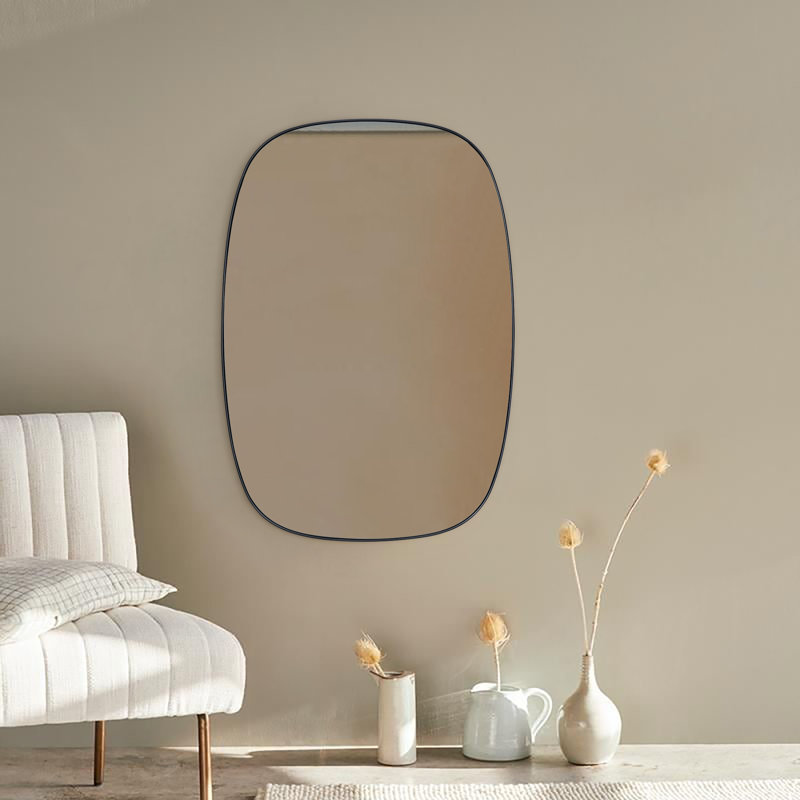 Truby Oval Oblong Metal Framed Bathroom Vanity Mirror Rectangular Wall Mounted Mirror