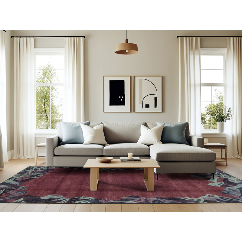 Tapis abstrait moderne 1960, Rectangle 6 pi x 9 pi