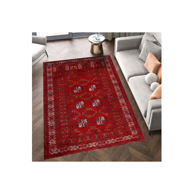 Tapis décoratif rétro à motifs lavables à la machine