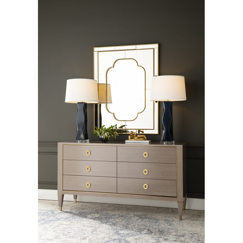 Cassia Rectangle Beveled Wall Mirror, 46" x 35"