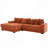 110.75" Modular L Shaped Sofa, Corduroy Fabric Sectional Couch,With A Movable Footstool, Cup Holders,Bring 8 Throw Pillows,Side Pocket,Unfold Into A Bed-1047168104