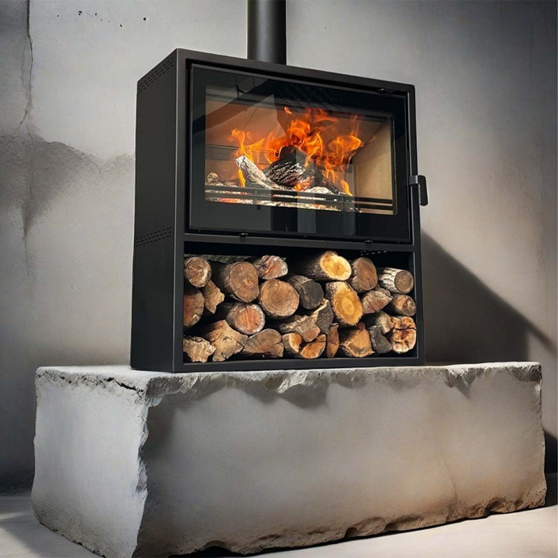 Modern style steel metal home heating fireplace
