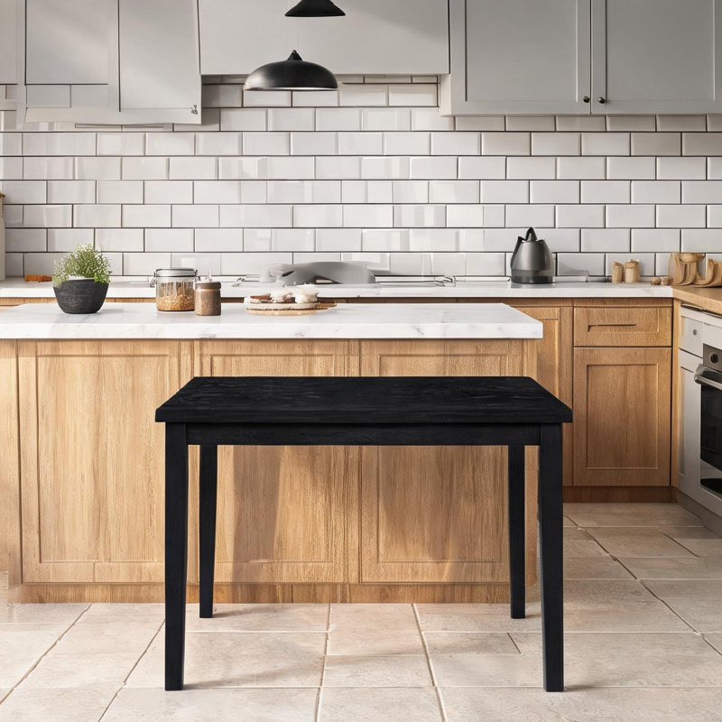 Salle à manger décontractée : table rectangulaire en bois de 120,6 x 74,9 x 74,9 cm (47,5 x 29,5 x 29,5 po) pour 4 personnes.