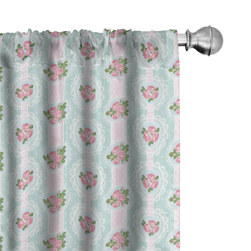 Floral Semi-Sheer Rod Pocket Sliding Panel, 28" x 95"