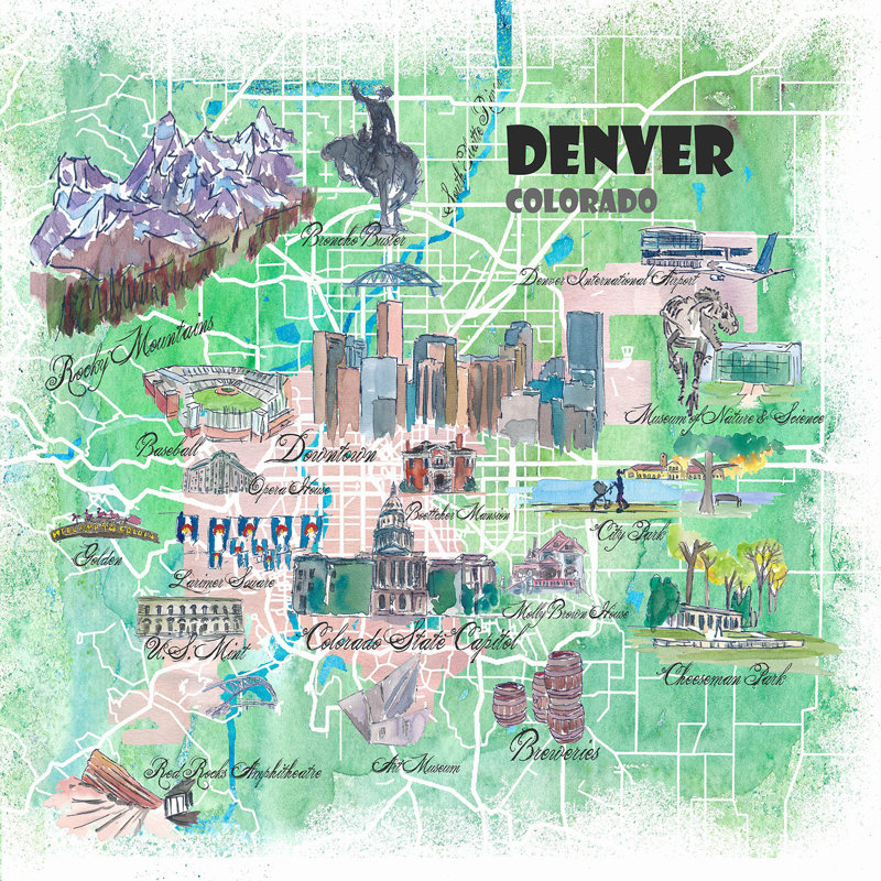 Ensembles de housse de couette DiaNoche en microfibre par Markus Bleichner - Denver Colorado Map