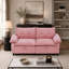 Canapé-lit convertible 73 po en velours rose avec matelas coulissant