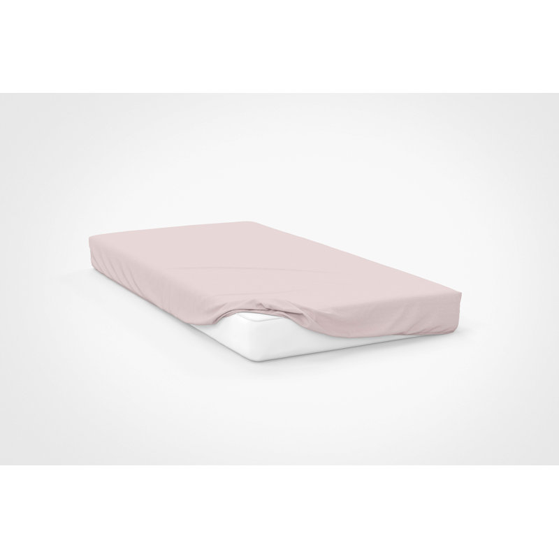 200 TC 50/50 Percale Polycotton Percale Fitted Sheet, Powder Pink, Kingsize (5')