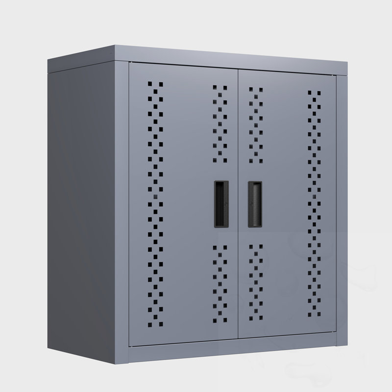 Metal wall-mounted garage storage cabinet
