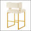 Tabourets de bar à hauteur de comptoir de style moderne avec dossier ouvert carré unique, velours doux et structure en fer durable-274949785