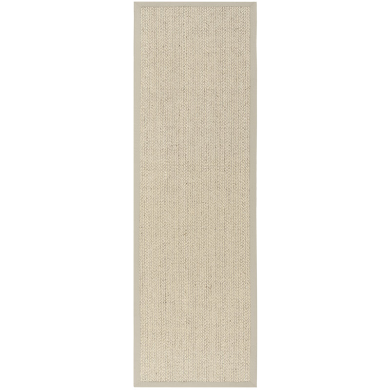 Goffe Natural Wool & Sisal Solid Color Rug, Runner 2' x 10'