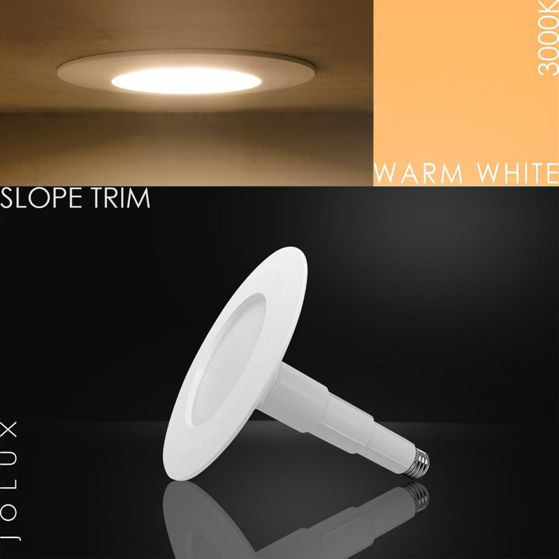 Set of 4 White Adjustable LED Retrofit Recessed Lights