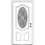 Petite porte d'entrée ovale pré-montée en fibre de verre 2 panneaux Grace Grace-568515653-568515677