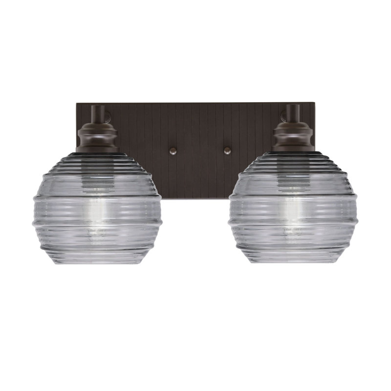 Éclairage pour meuble-lavabo 2 lumières Arona, Gris, Nickel brossé