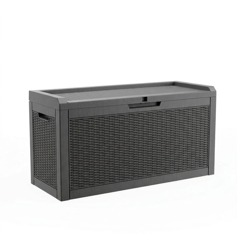 Boîte de rangement verrouillable en résine résistante aux intempéries et imperméable 41,94 "l 60 gallons (noir), Noir