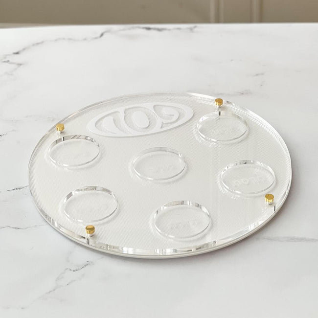 Assiette de seder Lucite