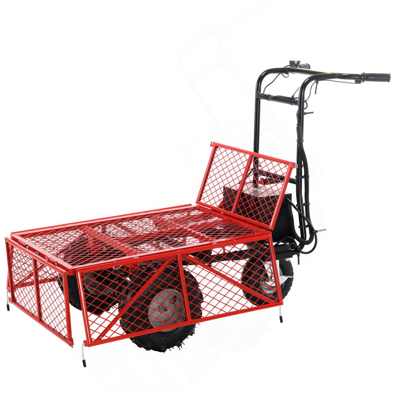 Chariot de brouette utilitaire électrique 48V28AH capacité de 500W 500Lbs (230Kg) matériel de transport 1000Lbs Remorquage