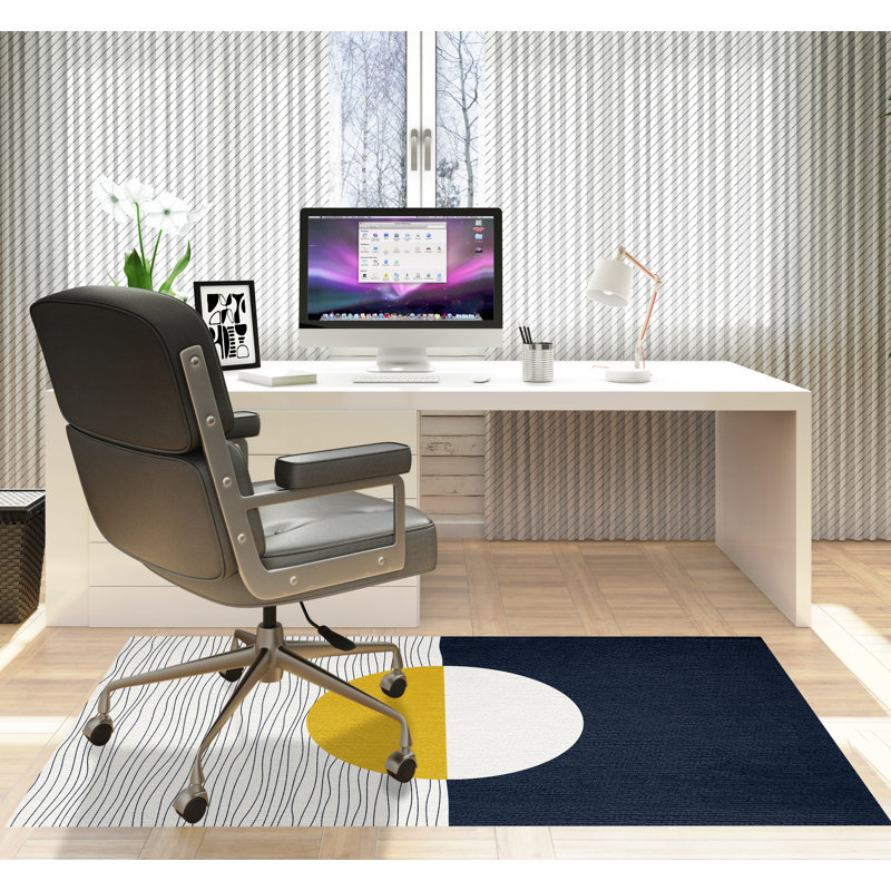 Tapis de chaise rectangulaire Carmy, L 36 po x L 60 po, Jaune