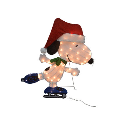 32 Peanuts LED L2D PreLit Yard Decor Sport Snoopy Skating