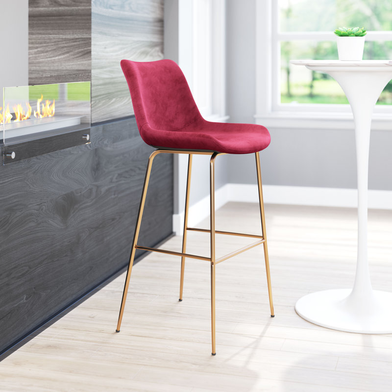 Tabouret Tony, Rouge, Tabouret de comptoir (hauteur d'assise 26,4 po)