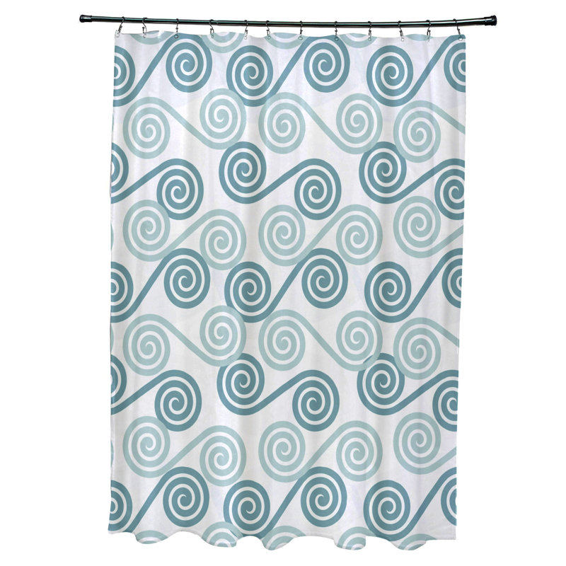 Sequence Geometric Shower Curtain, Aqua