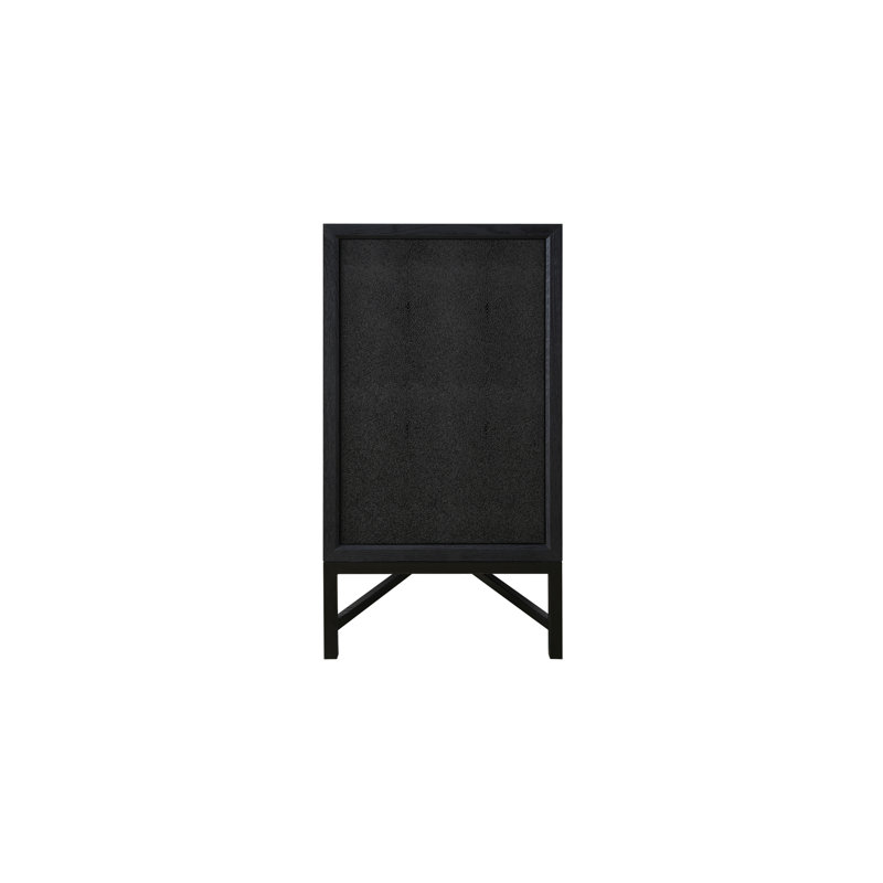 Meera 76" Wide Wood Sideboard, Black