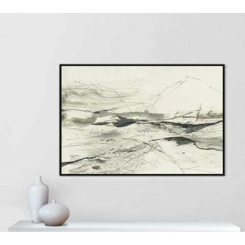 " Green Sketches " by PI Studio, Pas de tapis, Cadre flottant espresso, H 41,5 po x l 61,5 po x P 2 po