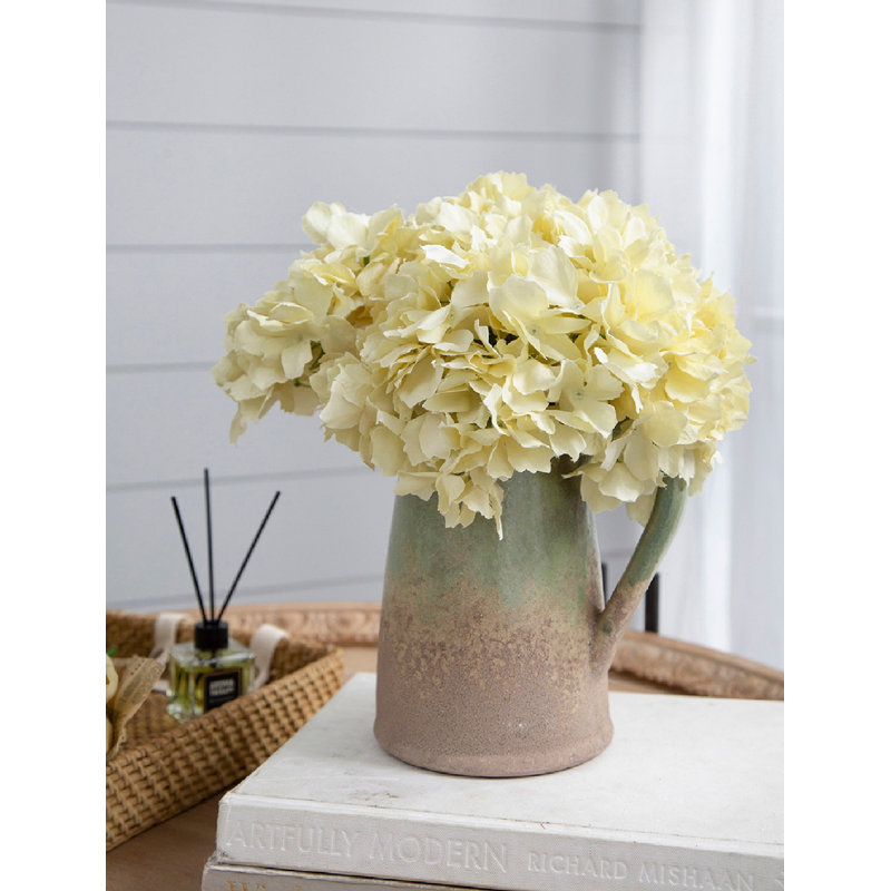 14" Almost-Real Hydrangea - Set of 12, Cream