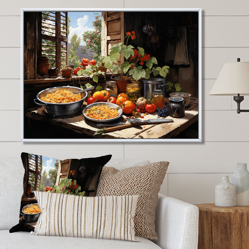 Cuban Cuisine Flavourful III - Cuba, art mural paysage, Cadre flottant blanc, H 34 po x l 44 po x P 1,5 po