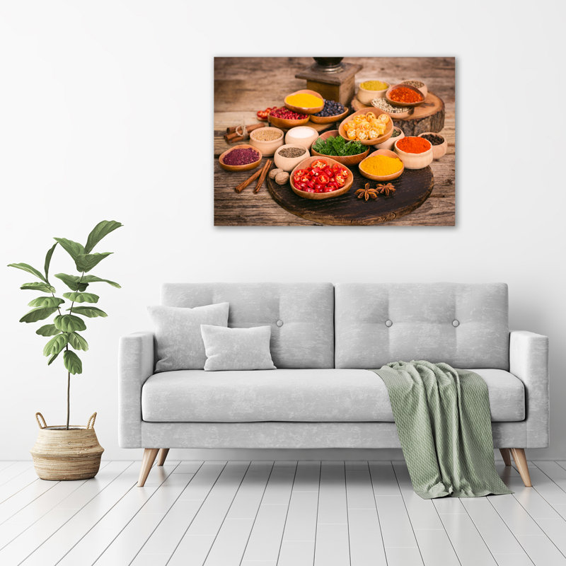 Spices And Herbs - No Frame Print on Glass