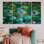 Impression sur toile à motif de plumes de paon éclatantes : Décoration intérieure élégante et colorée, toile tendue sur châssis en 4 parties