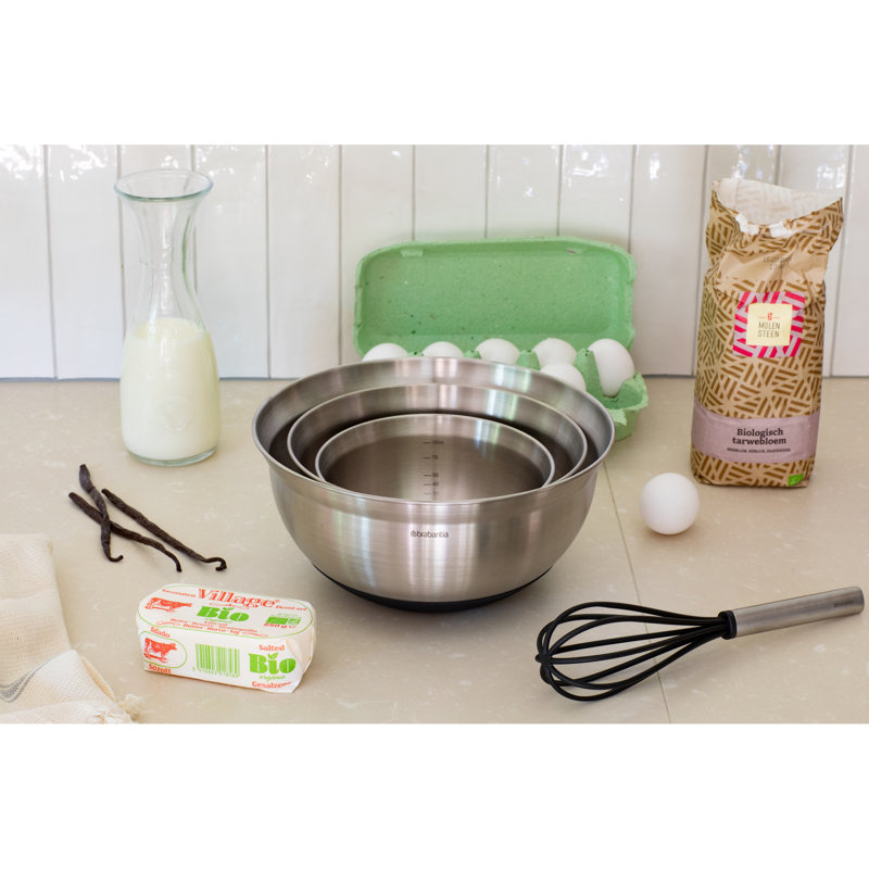 Brabantia Stainless Steel 3-Piece Nested Mixing Bowl Set