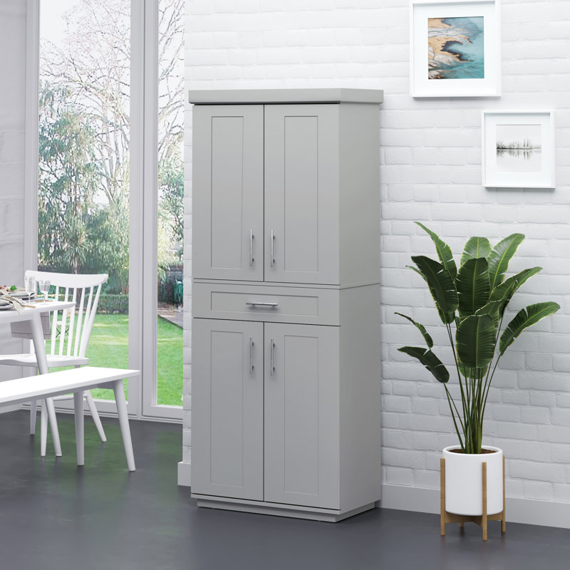 Armoire autoportante avec portes et tiroir Modern Kitchen Pantry