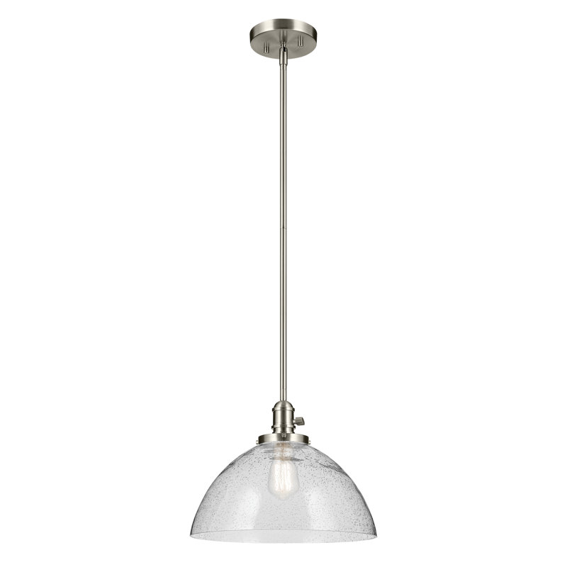 Luminaire suspendu dôme 1 lumière 11 po, Nickel