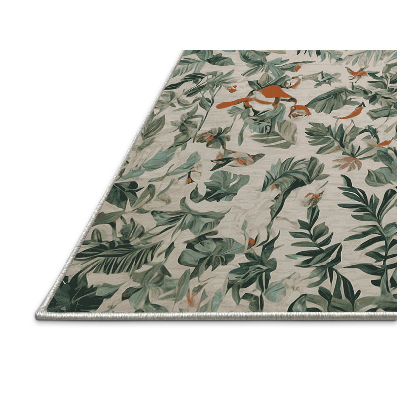 Tapis beige soyeux et moelleux, Rond 3 pi