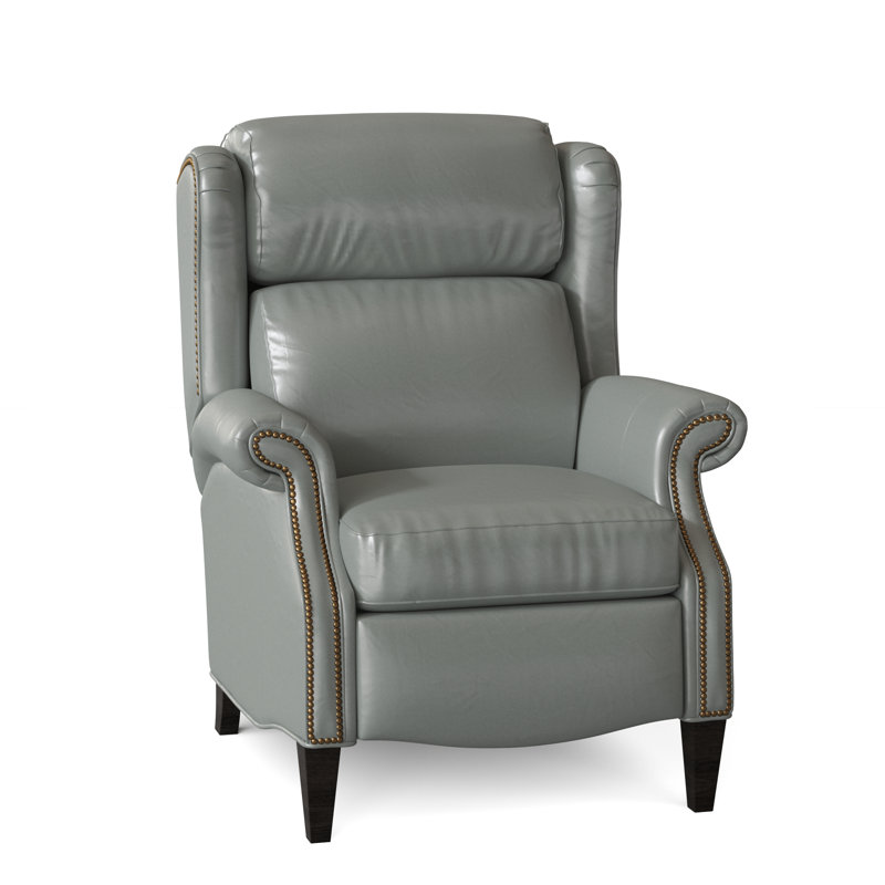 Miller Recliner, Aline Fumo Genuine Leather, Cobblestone, French Natural