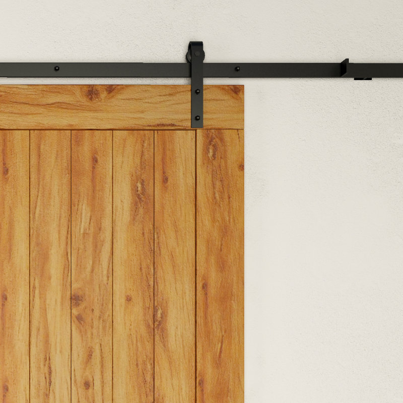 Delaney Black Barn Door Hardware Kit with 8' Track