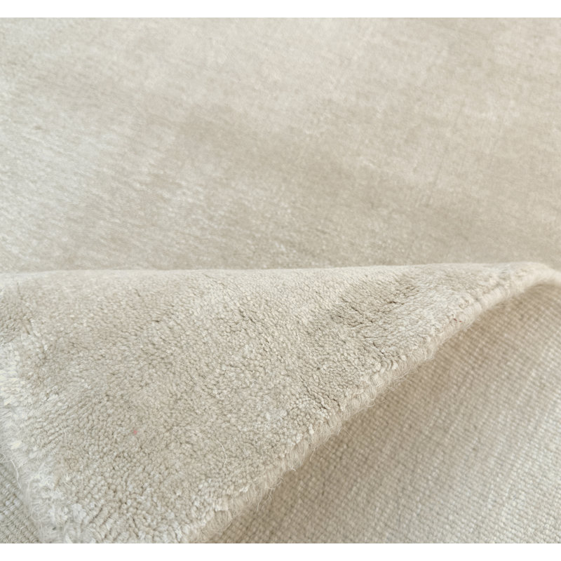 10X13 Sand Solid Speckled Wool Handmade Modern Minimal Area Rug, Rectangle 10' x 13'