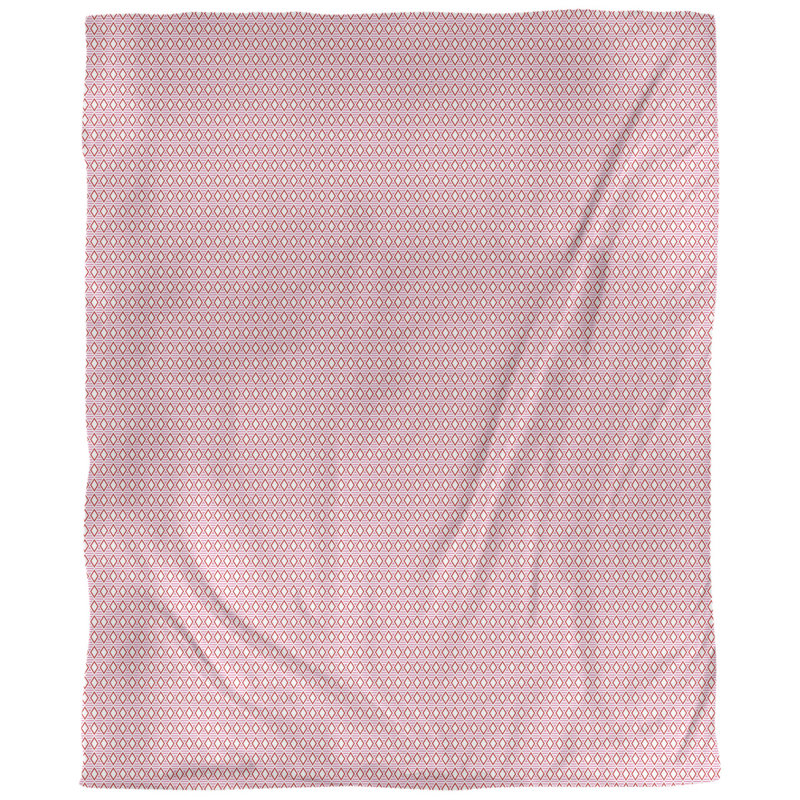 Tissu en losanges de fête, Rose / Rouge, L 58 po x l 36 po, Faux lin
