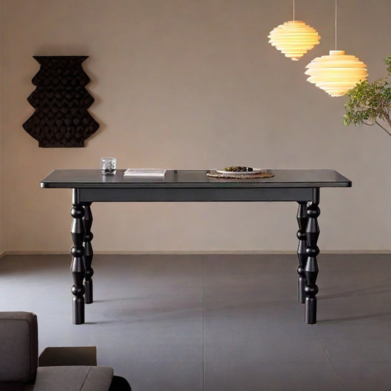 Table de salle à manger en bois de cire blanc rétro français, H 29,52 po x L 78,74 po x l 33,46 po
