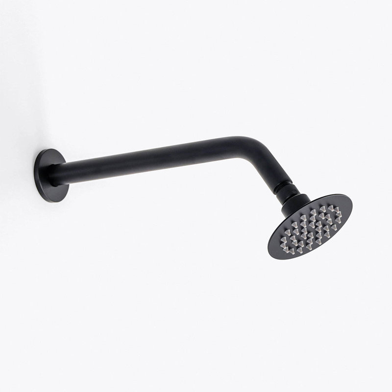 Metro Sharp Nozzles Slim Shower Head - Wall Or Ceiling Mount - 4" Stainless Steel/Brushed Stainless Steel, Matt Black