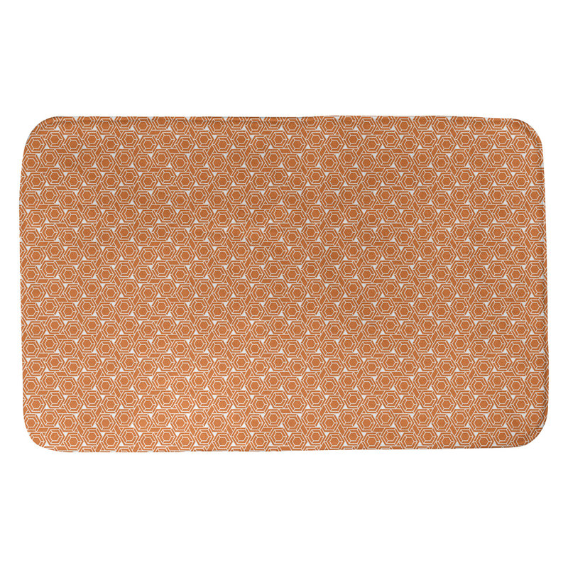 Avicia Memory Foam Non-Slip Bath Rug, 21" W x 34" L, Orange/White
