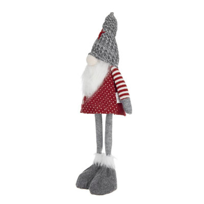 Gnome debout en tissu avec chapeau et tissu écossais