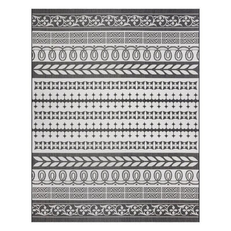 Tapis intérieur / extérieur tissé à plat toutes saisons Paseo Astrid, Rectangle 6 pi 6 po x 9 pi 6 po