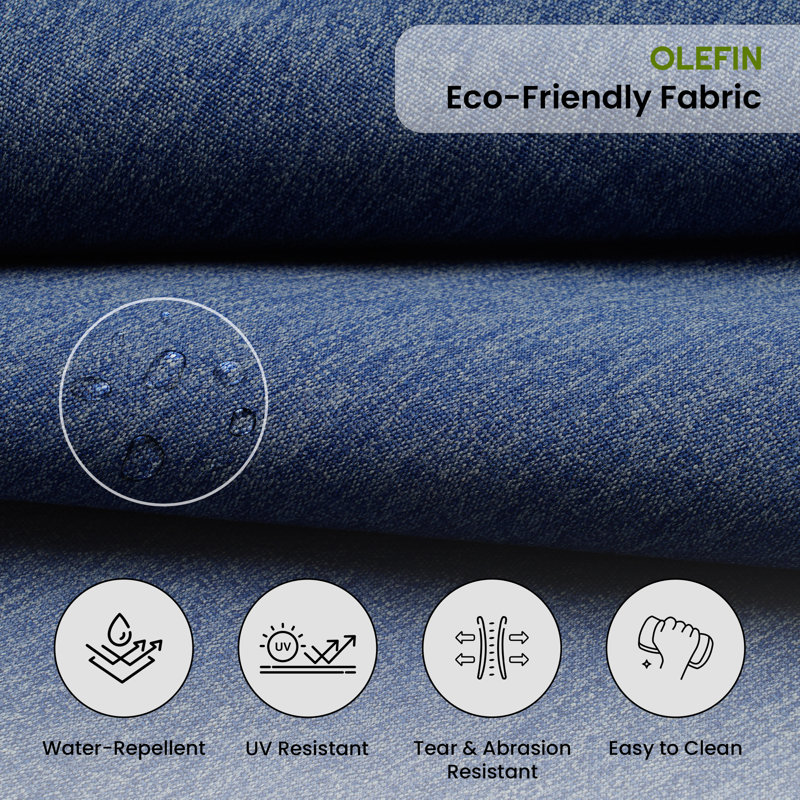 Outdoor 5" Seat / Back Cushion With Eco-Friendly Olefin Fabric, Blue