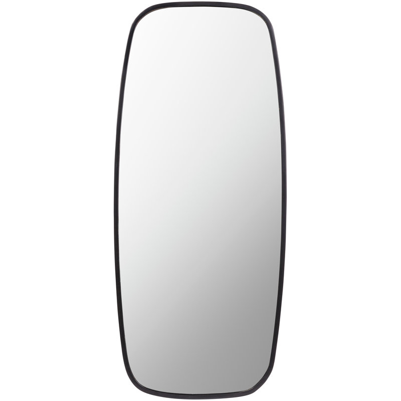 Rochester Metal Flat Wall Mirror, 42" x 18", Black