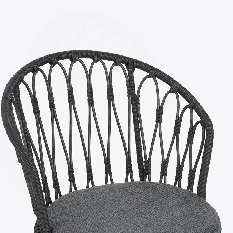 CHAISE, 2PCS avec 2 coussins, gris
