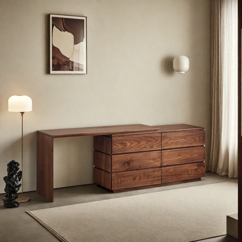 Solid Wood Black Walnut Wood Bedroom Dresser