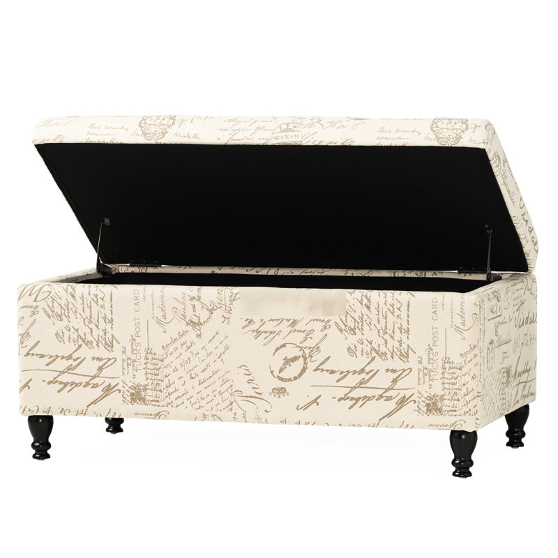 Tissu de lin beige avec espace dissimulé - Structure en bois, assise décontractée et pratique, rangement en lin, composition, banc élégant fonctionnel Nuance