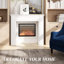 Modern Fireplace Mantel, Freestanding Fireplace Surround for Electric Fireplaces, 44.7" W x 40" H White