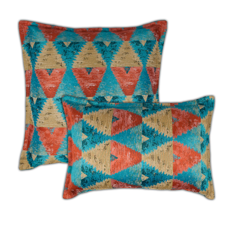 Madras Geometric Throw Pillow